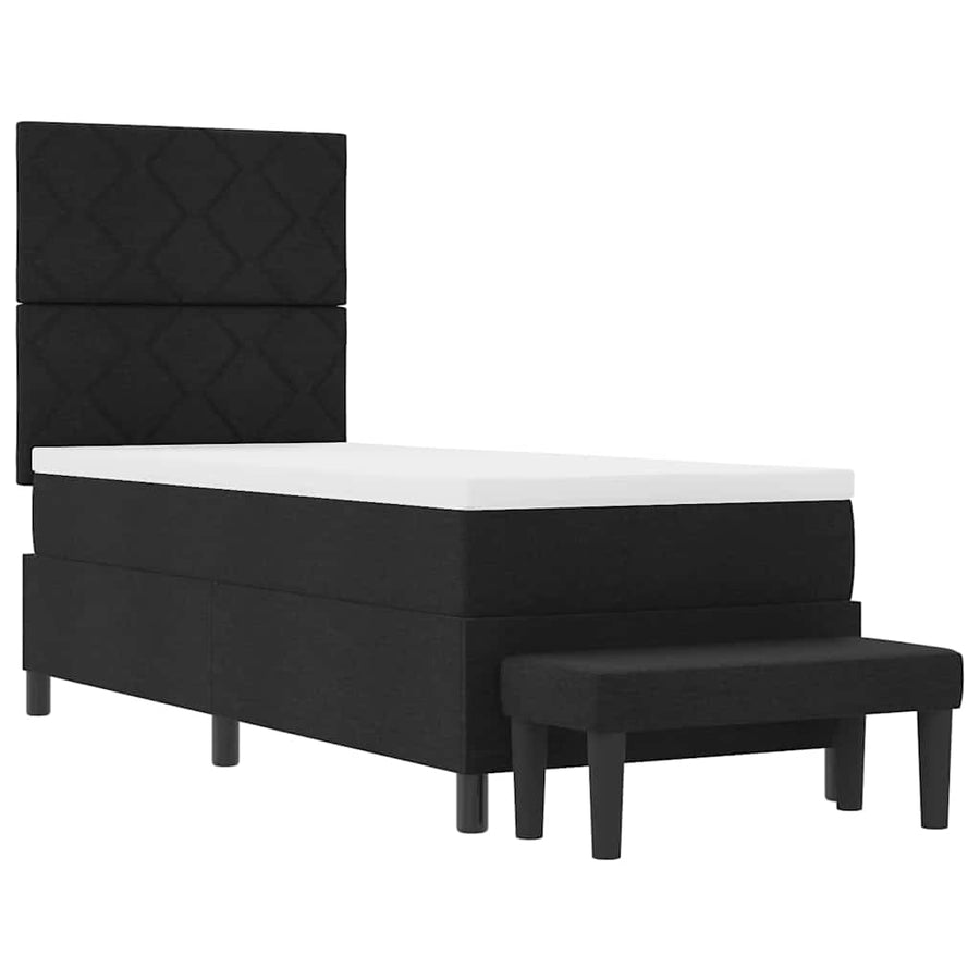 Boxspringbed met hoofdeinde Zwart 80 x 200 cm Stof
