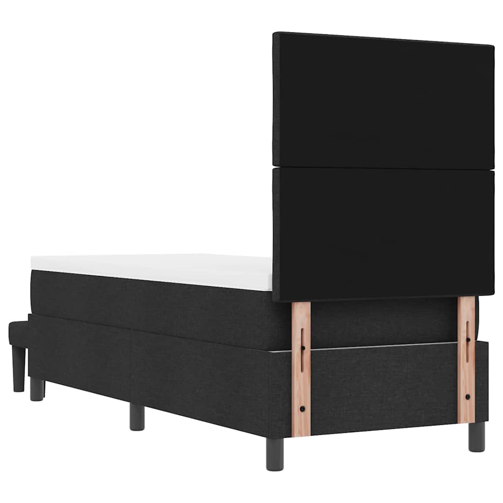 Boxspringbed met hoofdeinde Zwart 80 x 200 cm Stof