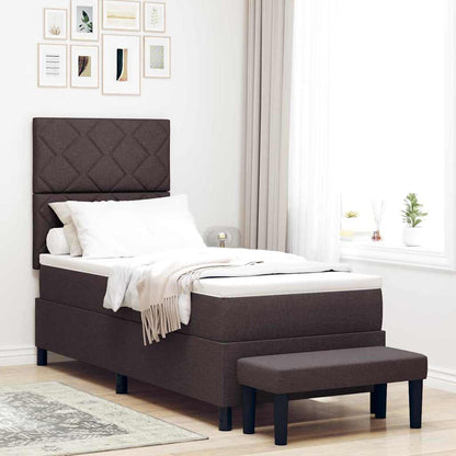 Boxspringbed met hoofdeinde Donkerbruin 80 x 200 cm Stof