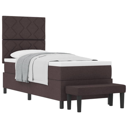 Boxspringbed met hoofdeinde Donkerbruin 80 x 200 cm Stof