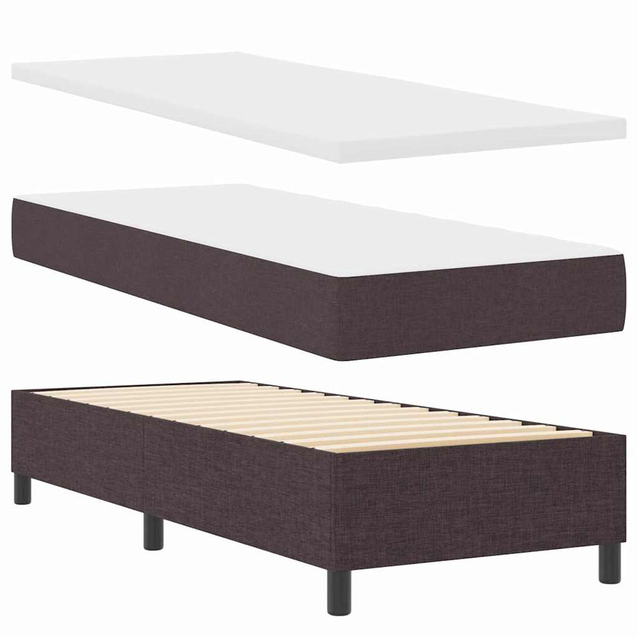 Boxspringbed met hoofdeinde Donkerbruin 80 x 200 cm Stof