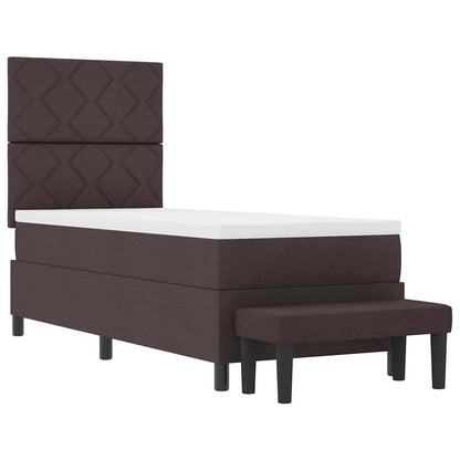 Boxspringbed met hoofdeinde Donkerbruin 80 x 200 cm Stof
