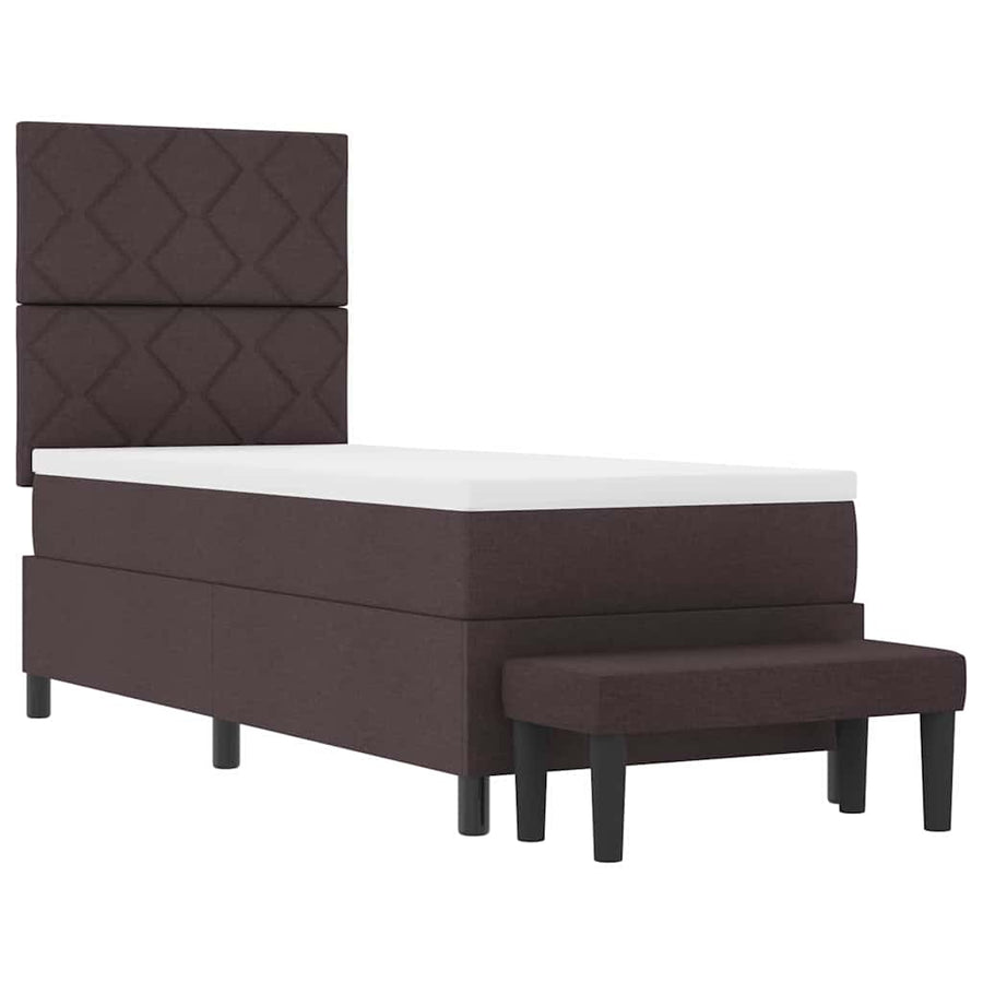 Boxspringbed met hoofdeinde Donkerbruin 80 x 200 cm Stof