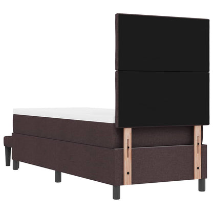 Boxspringbed met hoofdeinde Donkerbruin 80 x 200 cm Stof
