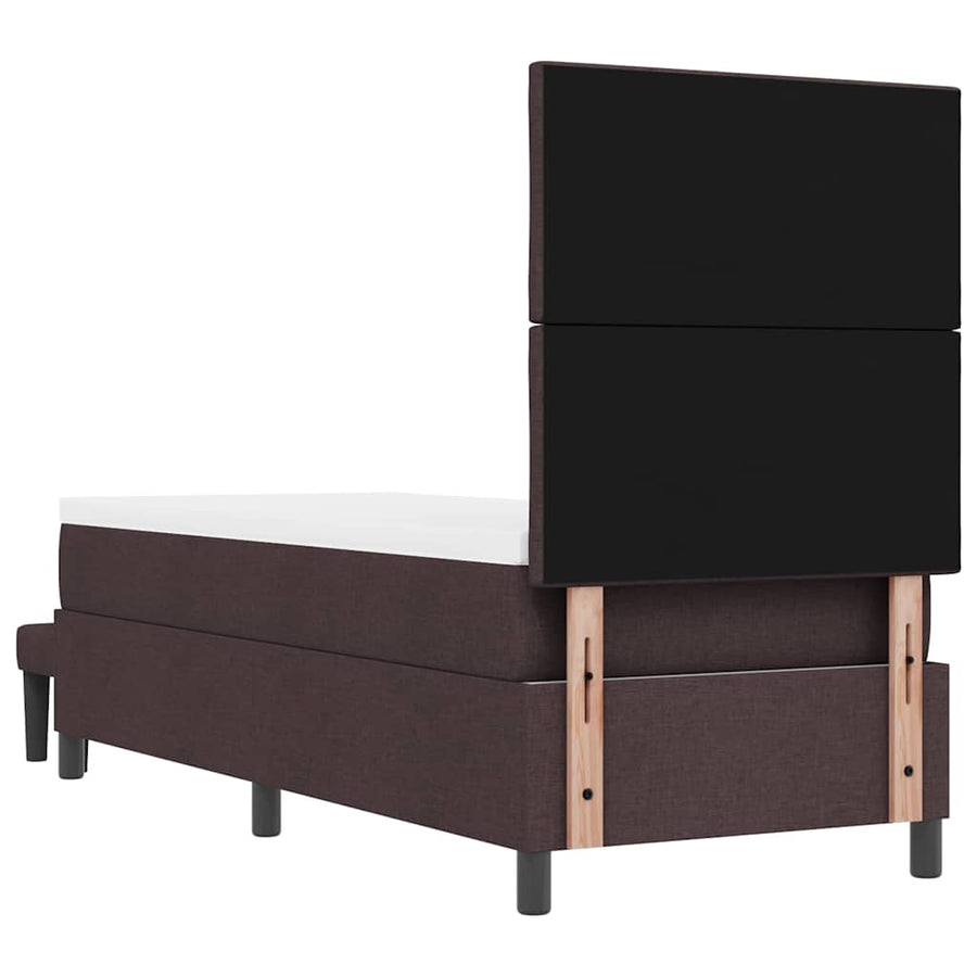 Boxspringbed met hoofdeinde Donkerbruin 80 x 200 cm Stof