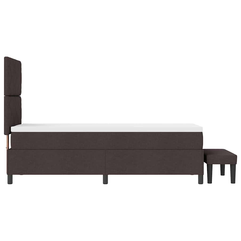 Boxspringbed met hoofdeinde Donkerbruin 80 x 200 cm Stof