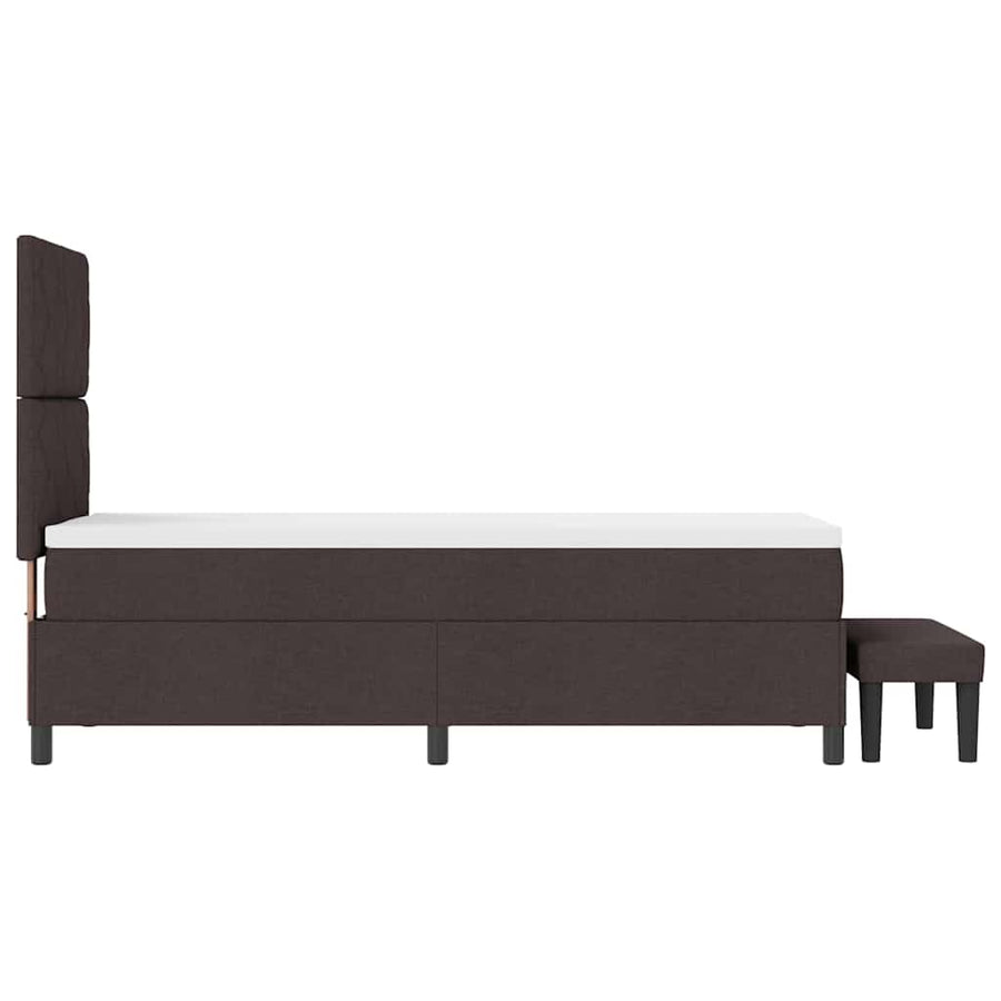 Boxspringbed met hoofdeinde Donkerbruin 80 x 200 cm Stof