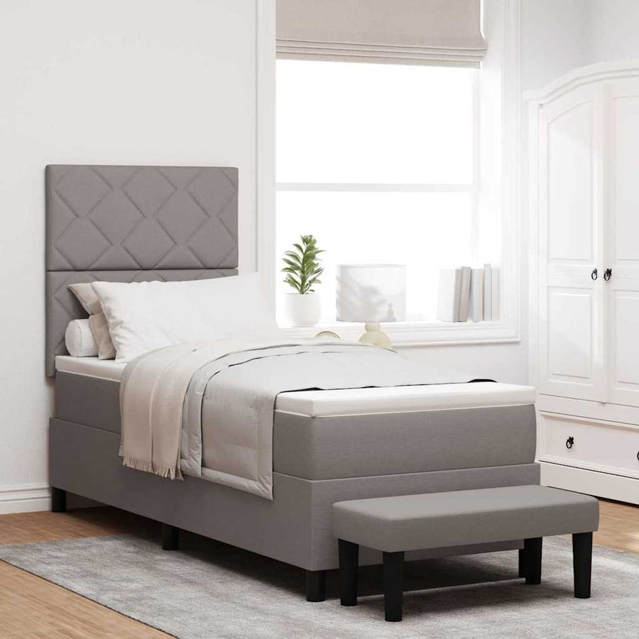 Boxspringbed met hoofdeinde Taupe 80 x 200 cm Stof