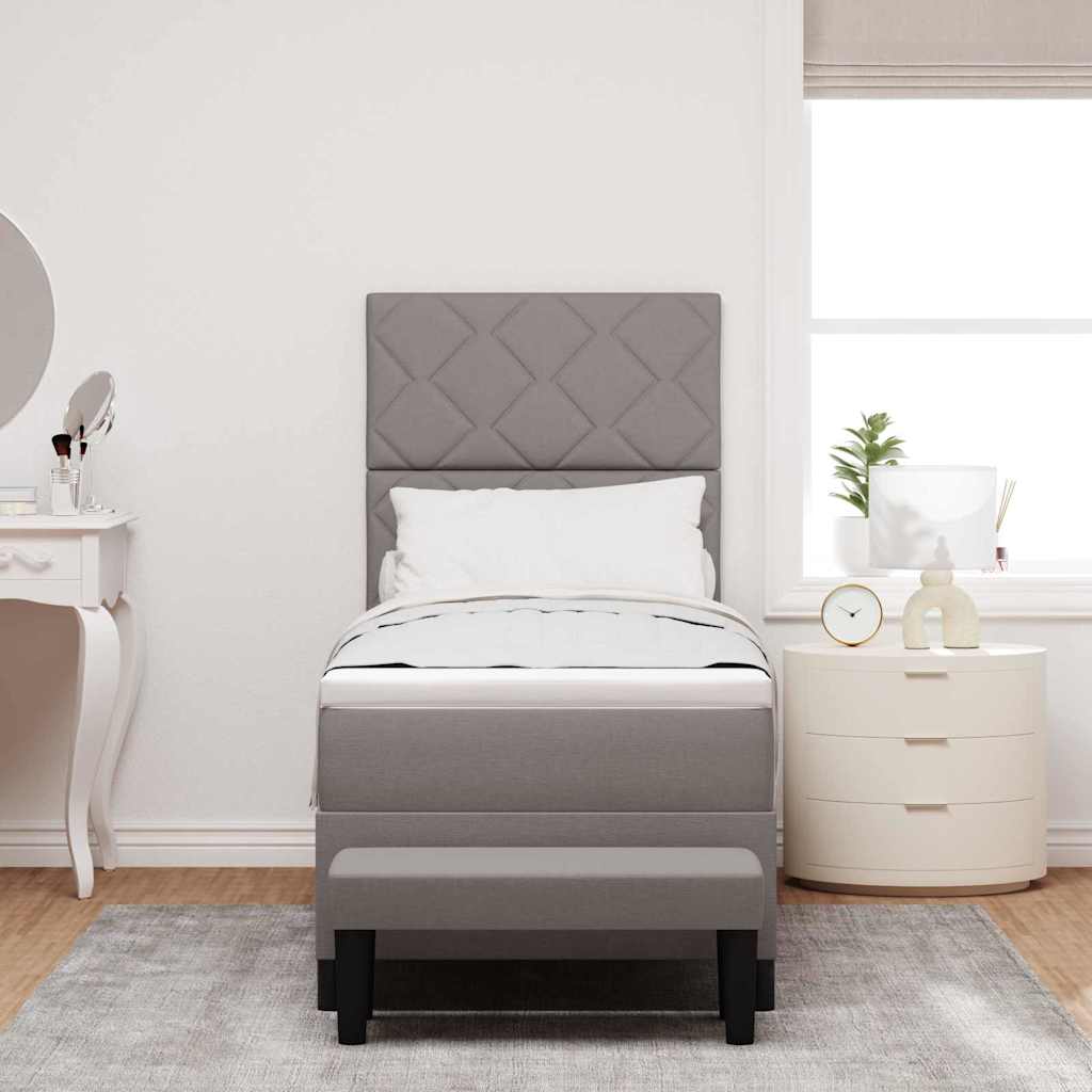Boxspringbed met hoofdeinde Taupe 80 x 200 cm Stof