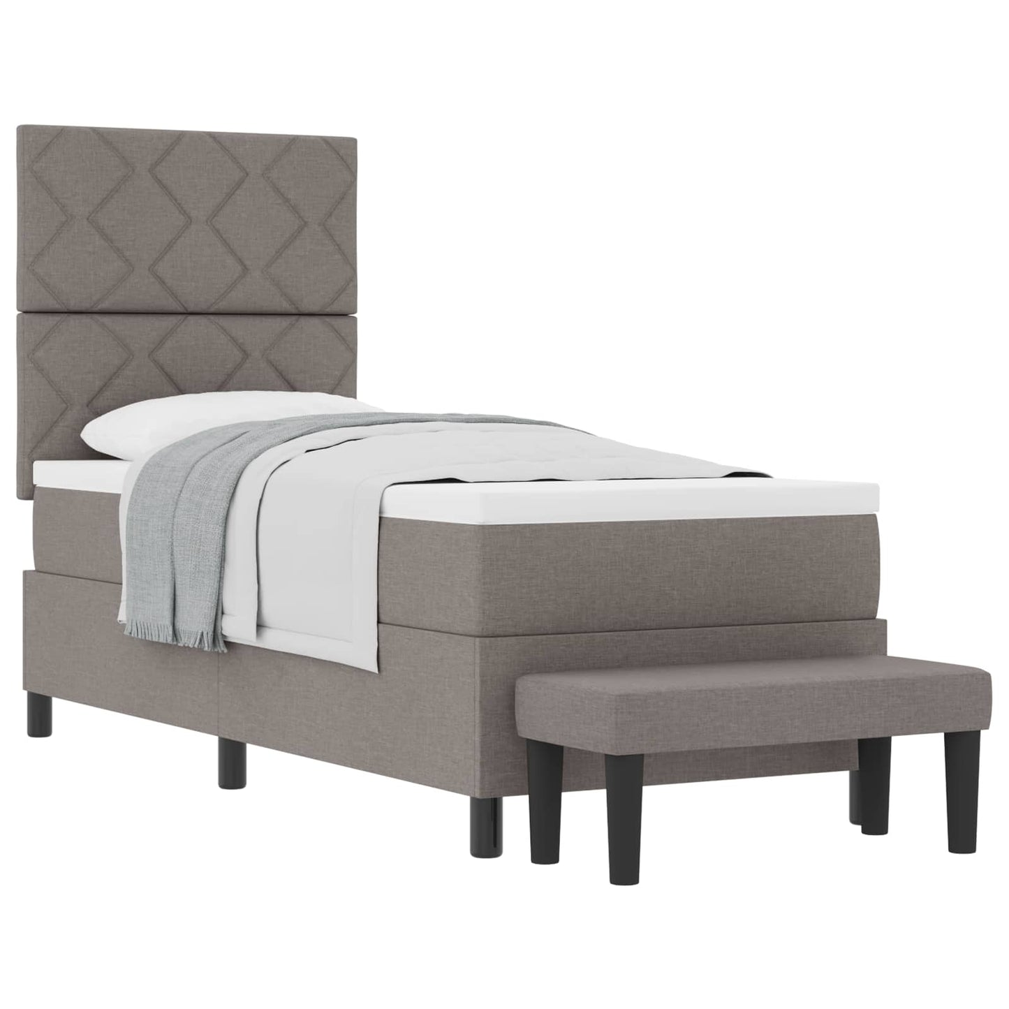 Boxspringbed met hoofdeinde Taupe 80 x 200 cm Stof