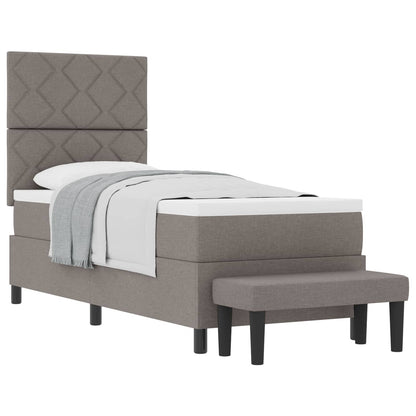 Boxspringbed met hoofdeinde Taupe 80 x 200 cm Stof