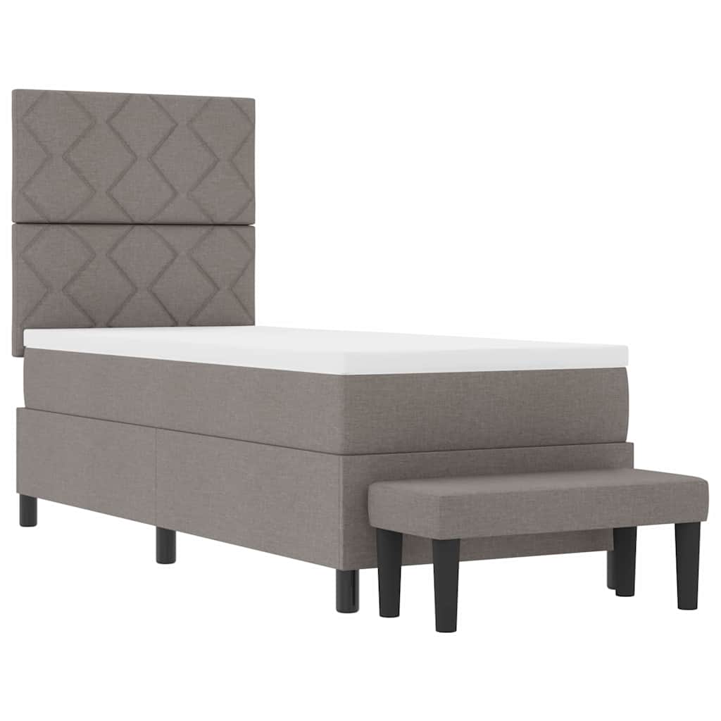 Boxspringbed met hoofdeinde Taupe 80 x 200 cm Stof