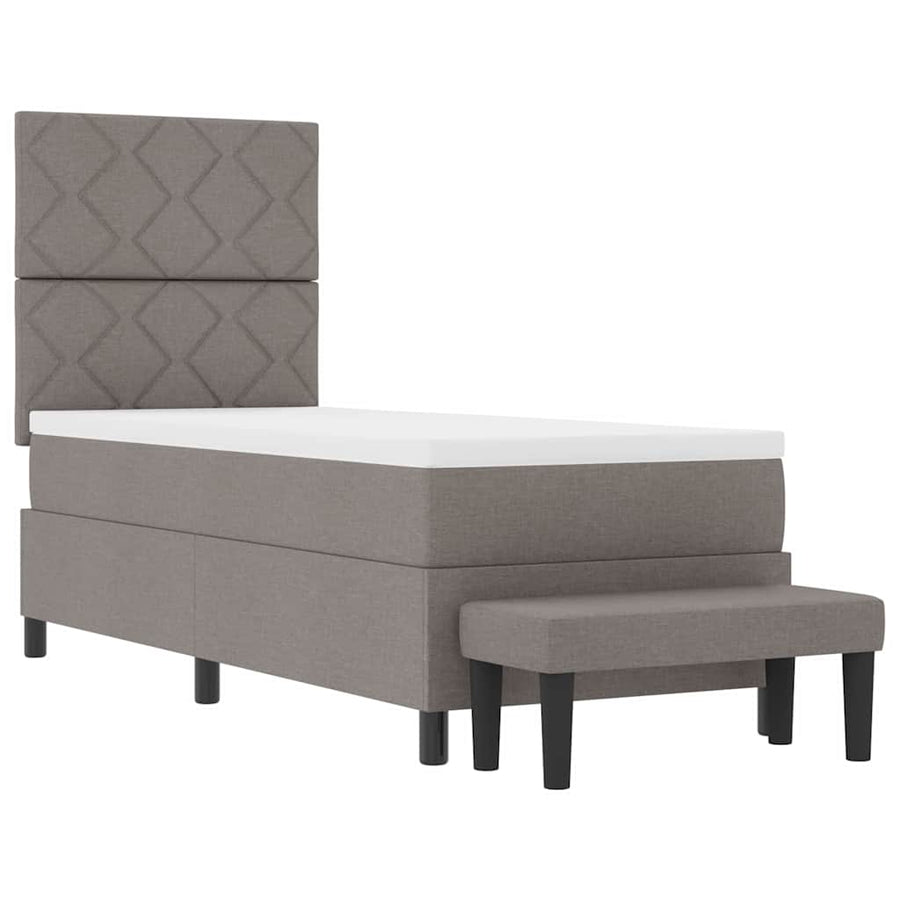 Boxspringbed met hoofdeinde Taupe 80 x 200 cm Stof