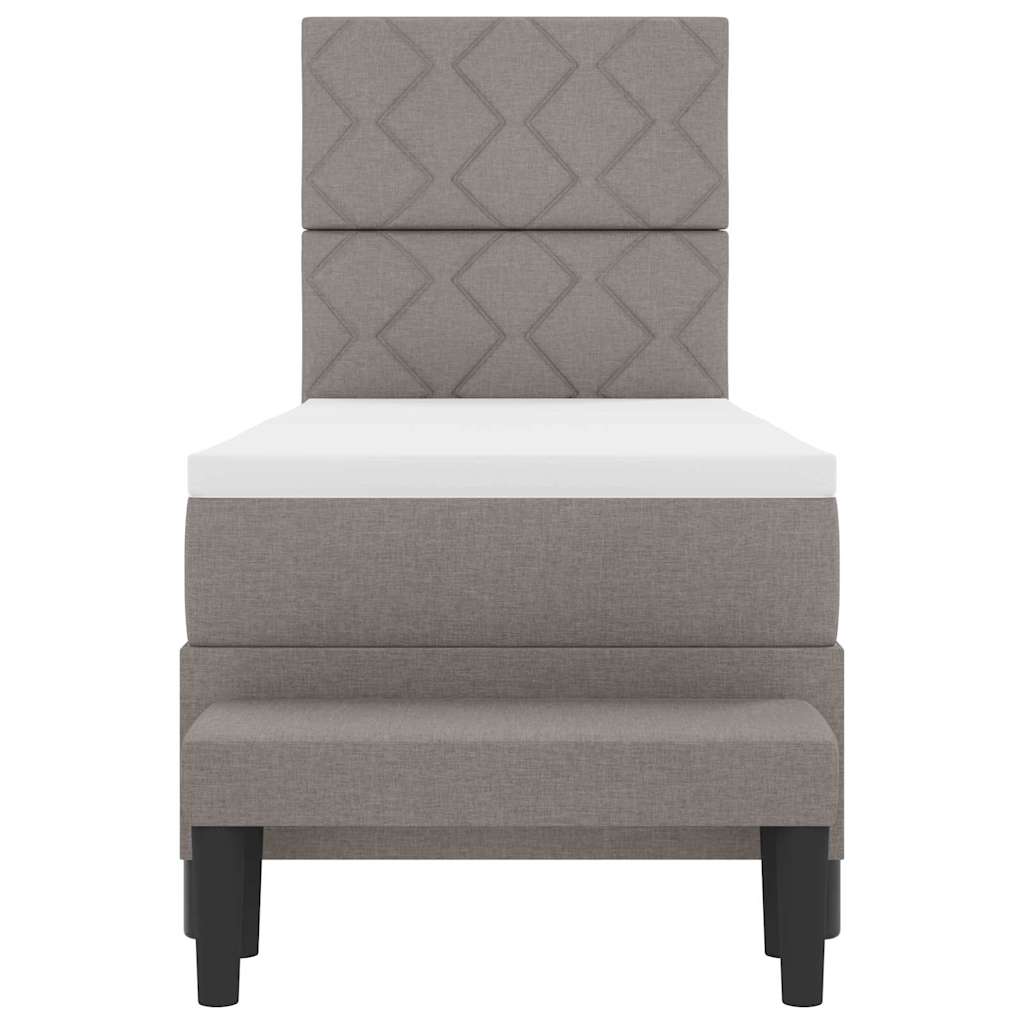 Boxspringbed met hoofdeinde Taupe 80 x 200 cm Stof
