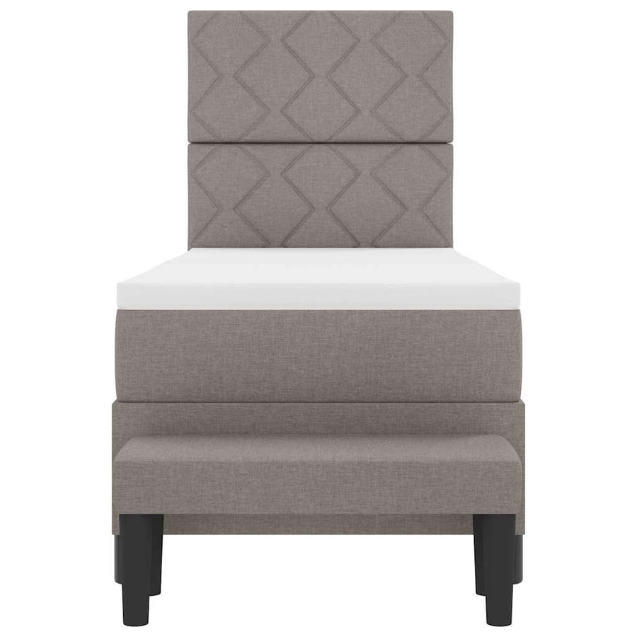 Boxspringbed met hoofdeinde Taupe 80 x 200 cm Stof