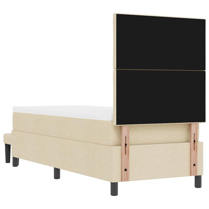 Boxspringbed met hoofdeinde Crème 80 x 200 cm Stof