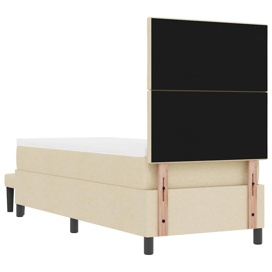 Boxspringbed met hoofdeinde Crème 80 x 200 cm Stof