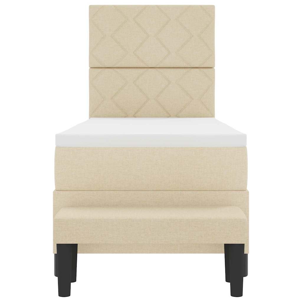 Boxspringbed met hoofdeinde Crème 80 x 200 cm Stof