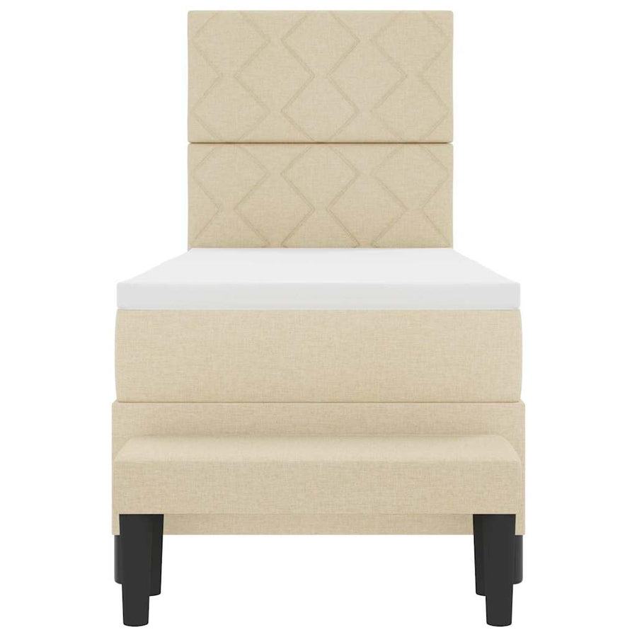 Boxspringbed met hoofdeinde Crème 80 x 200 cm Stof