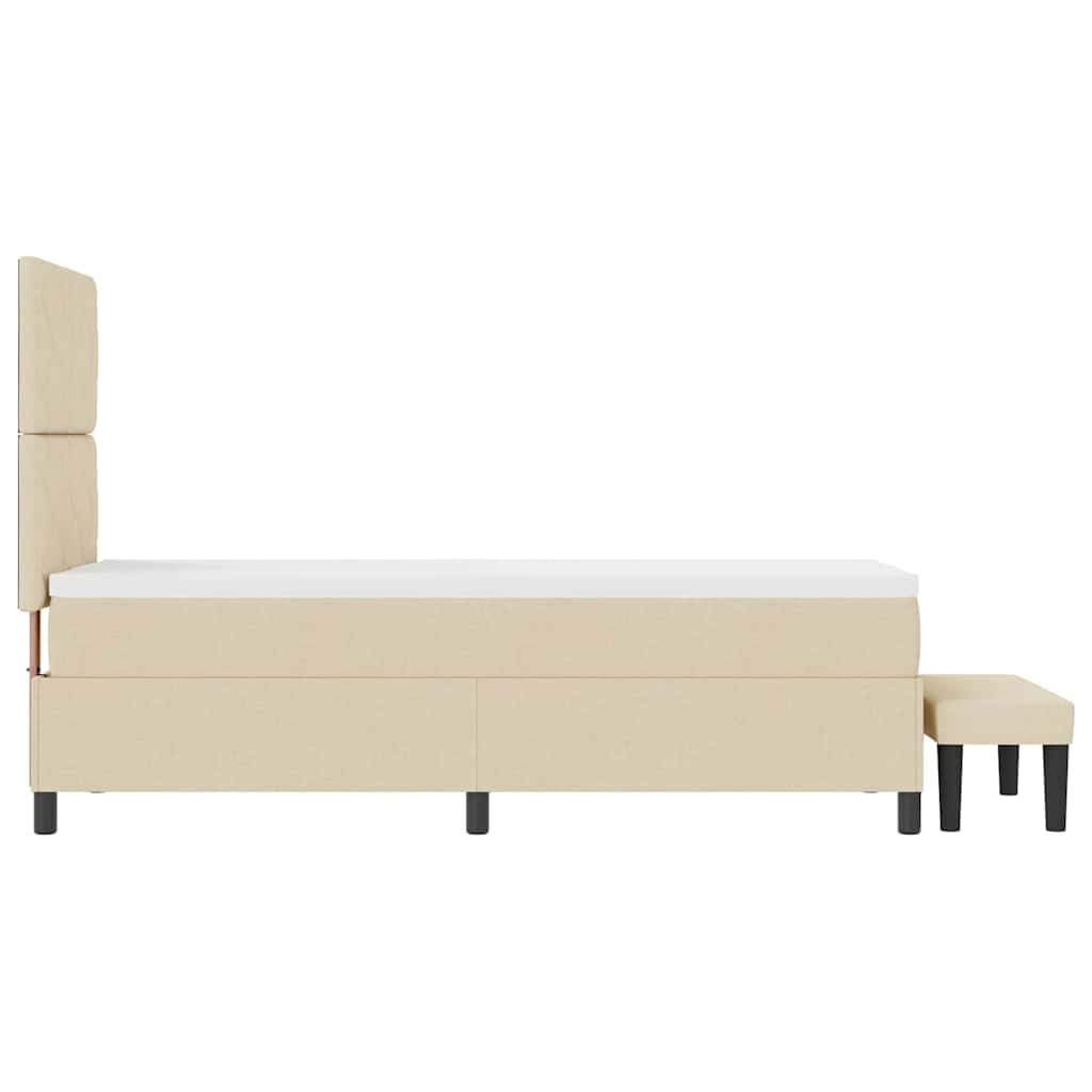 Boxspringbed met hoofdeinde Crème 80 x 200 cm Stof
