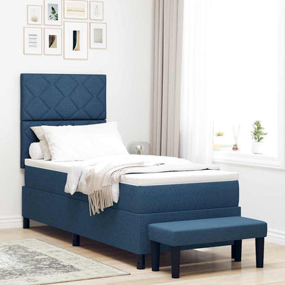 Boxspringbed met hoofdeinde Blauw 80 x 200 cm Stof