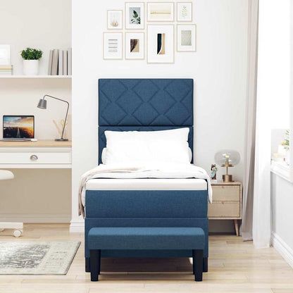 Boxspringbed met hoofdeinde Blauw 80 x 200 cm Stof