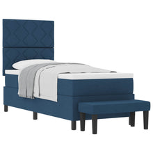 Boxspringbed met hoofdeinde Blauw 80 x 200 cm Stof