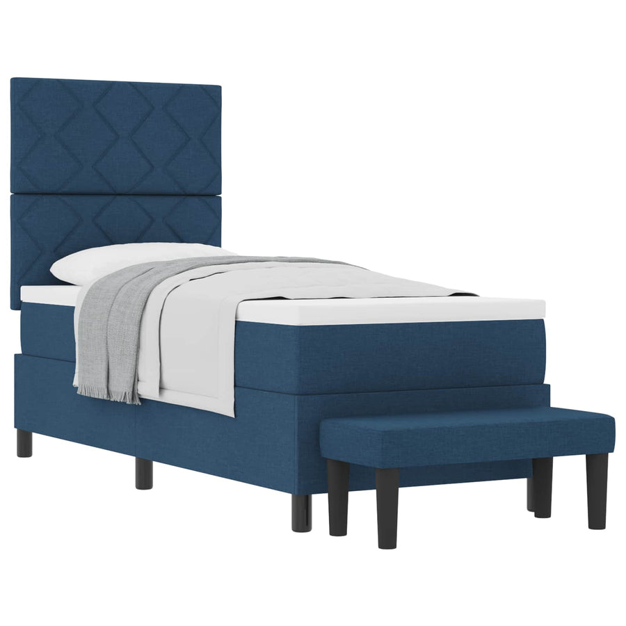 Boxspringbed met hoofdeinde Blauw 80 x 200 cm Stof