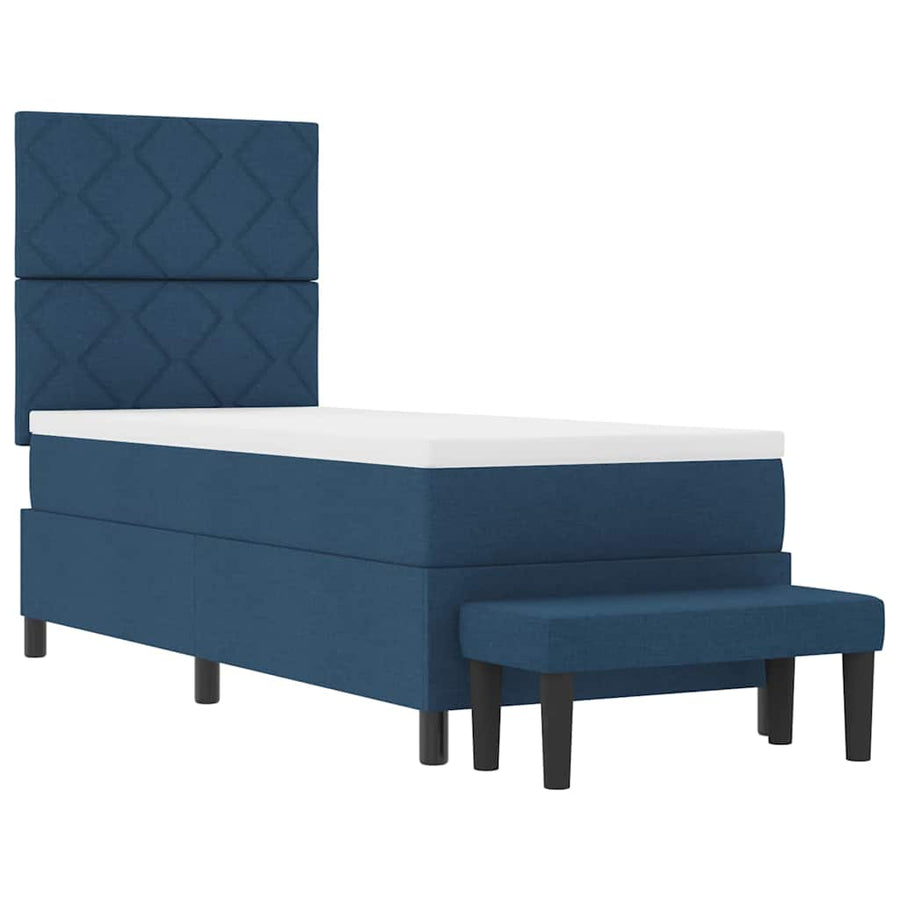 Boxspringbed met hoofdeinde Blauw 80 x 200 cm Stof