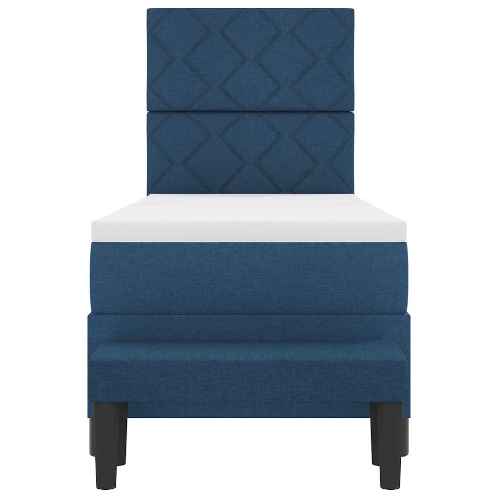Boxspringbed met hoofdeinde Blauw 80 x 200 cm Stof