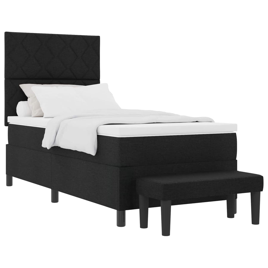 Boxspringbed met hoofdeinde Zwart 90 x 190 cm Stof