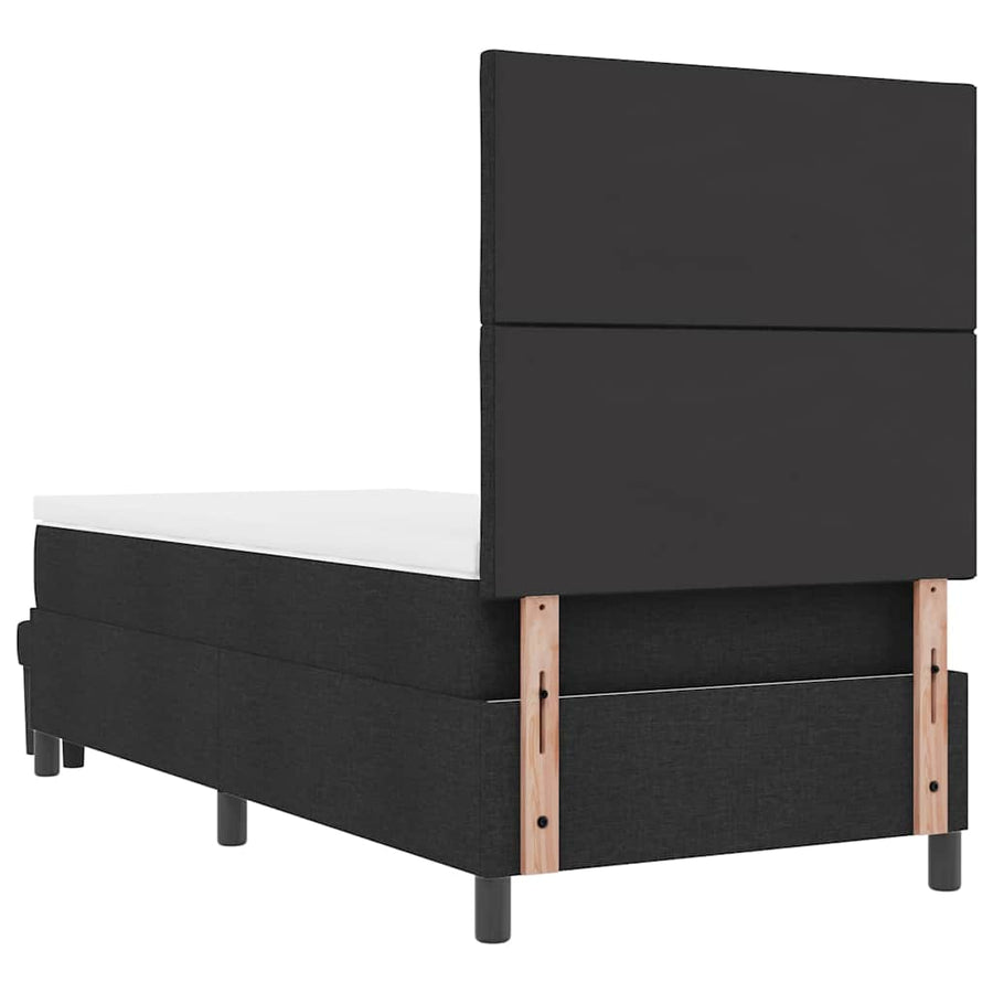 Boxspringbed met hoofdeinde Zwart 90 x 190 cm Stof