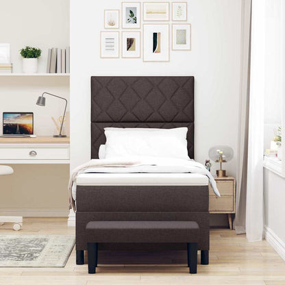 Boxspringbed met kussen Donkerbruin 90 x 190 cm Stof