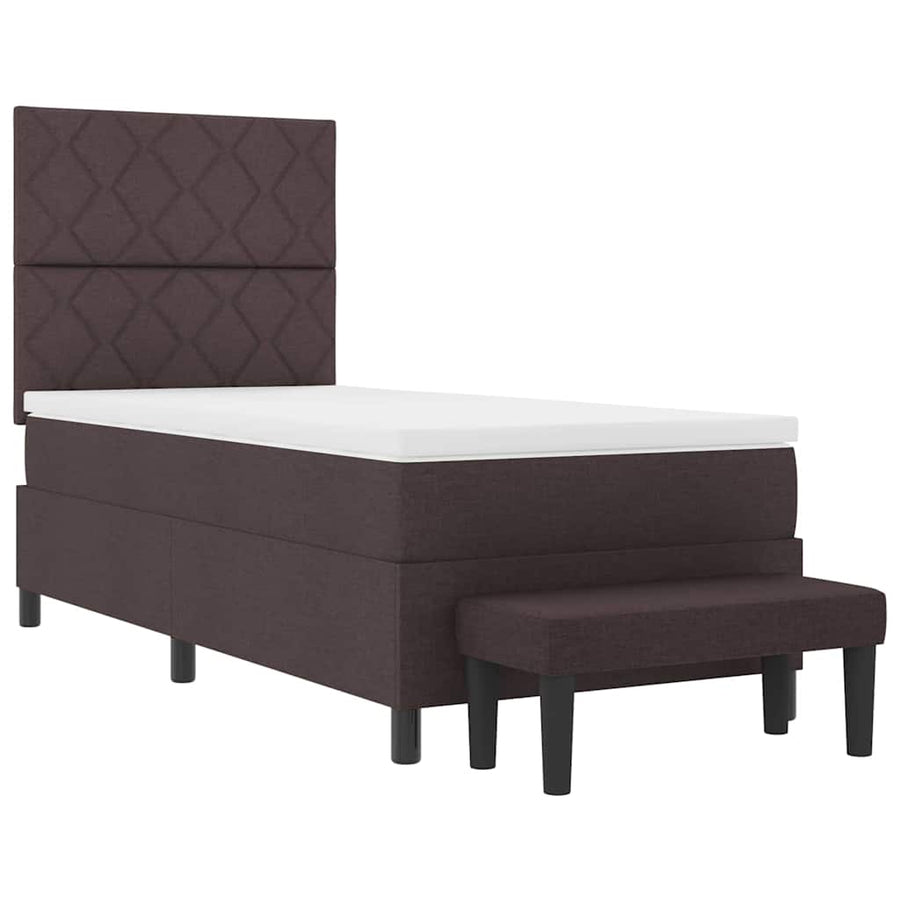 Boxspringbed met kussen Donkerbruin 90 x 190 cm Stof