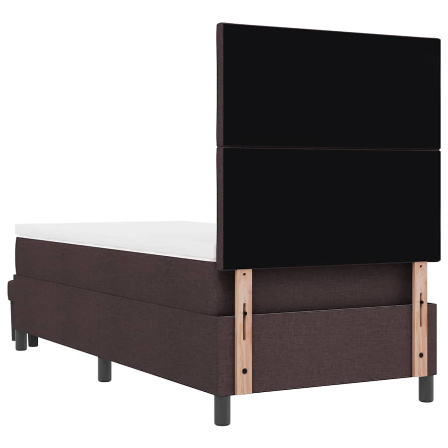 Boxspringbed met kussen Donkerbruin 90 x 190 cm Stof