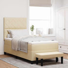 Boxspringbed 90x190 cm crème met hoofdeinde