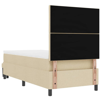 Boxspringbed met hoofdeinde Crème 90 x 190 cm Stof