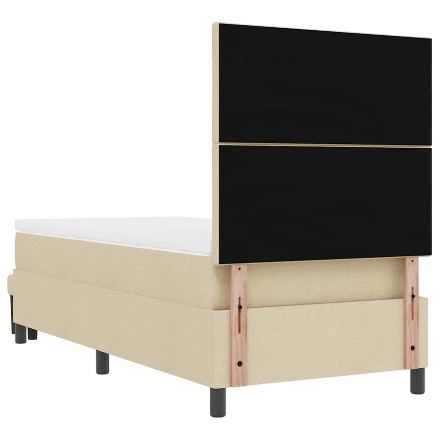 Boxspringbed met hoofdeinde Crème 90 x 190 cm Stof
