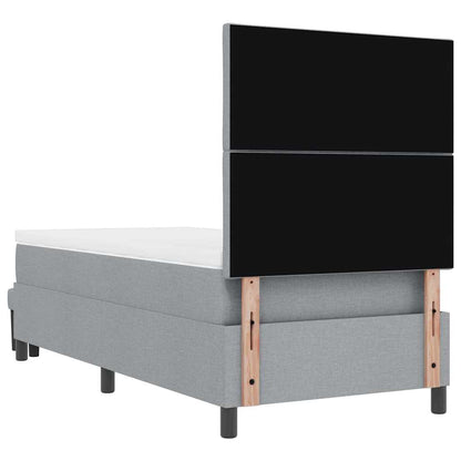 Boxspringbed met hoofdeinde Lichtgrijs 90 x 200 cm Stof