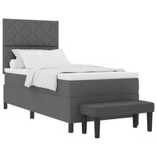 Boxspringbed met hoofdeinde Donkergrijs 90 x 200 cm Stof