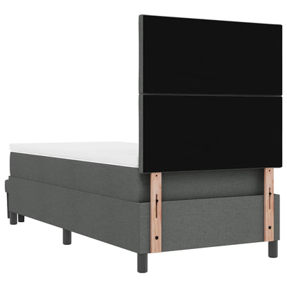 Boxspringbed met hoofdeinde Donkergrijs 90 x 200 cm Stof