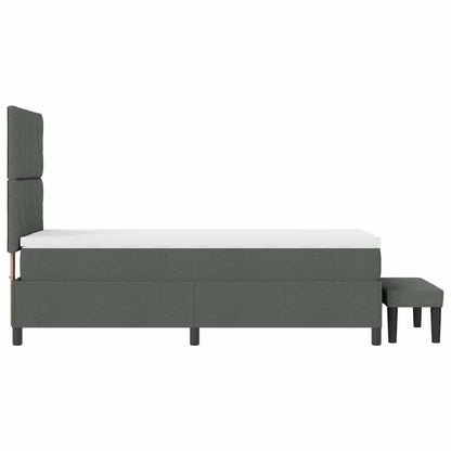 Boxspringbed met hoofdeinde Donkergrijs 90 x 200 cm Stof