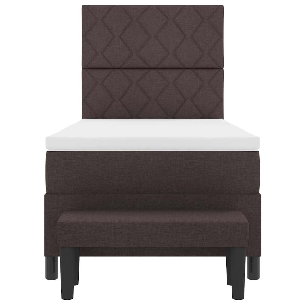 Boxspringbed met hoofdeinde Donkerbruin 90 x 200 cm Stof