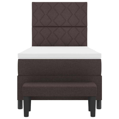 Boxspringbed met hoofdeinde Donkerbruin 90 x 200 cm Stof