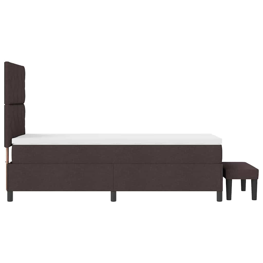 Boxspringbed met hoofdeinde Donkerbruin 90 x 200 cm Stof