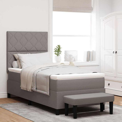 Boxspringbed met hoofdeinde Taupe 90 x 200 cm Stof