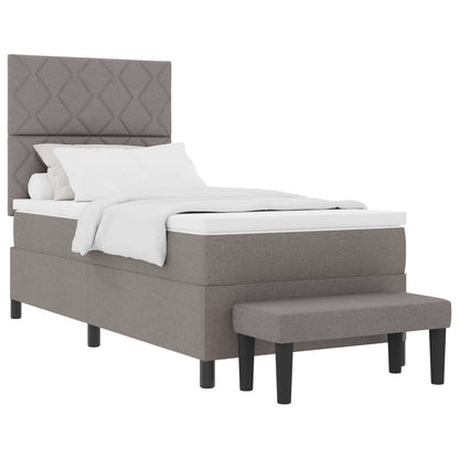 Boxspringbed met hoofdeinde Taupe 90 x 200 cm Stof