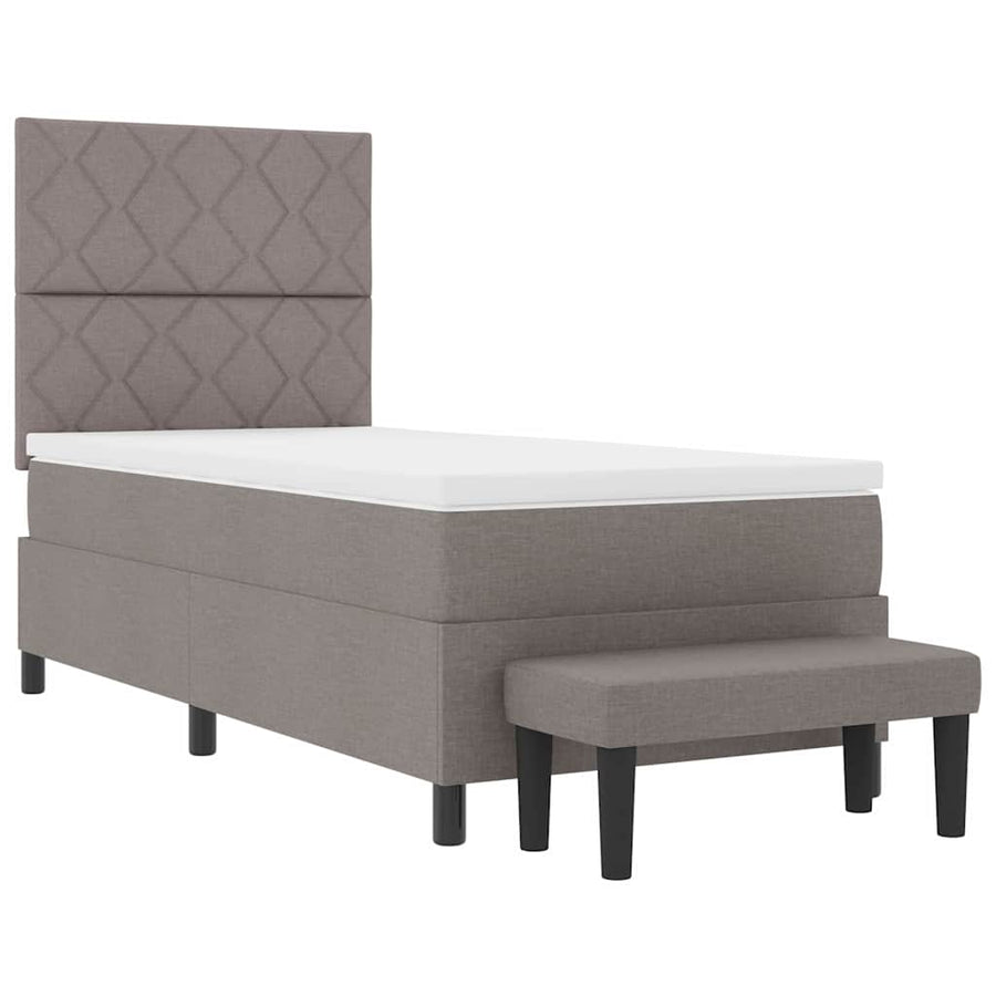 Boxspringbed met hoofdeinde Taupe 90 x 200 cm Stof