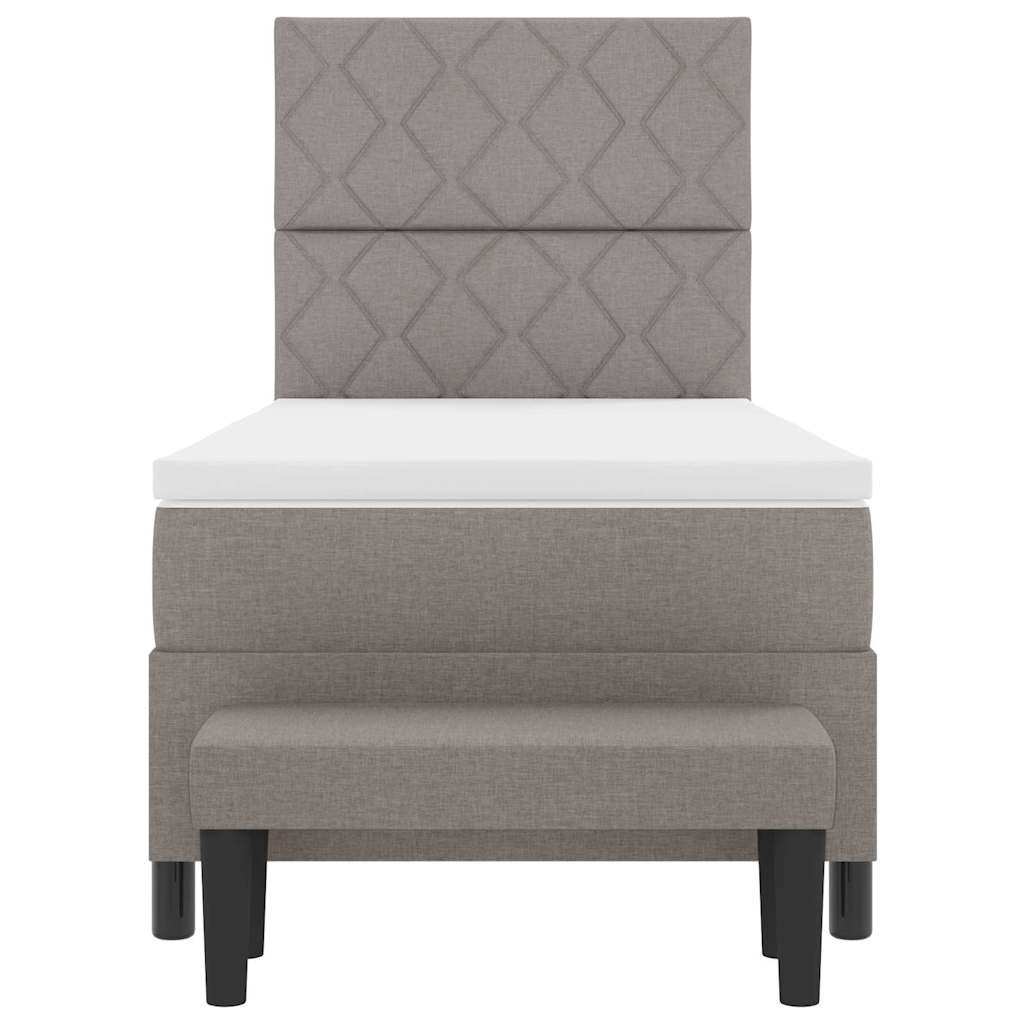 Boxspringbed met hoofdeinde Taupe 90 x 200 cm Stof