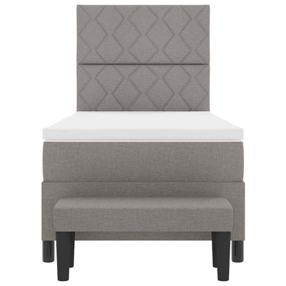 Boxspringbed met hoofdeinde Taupe 90 x 200 cm Stof